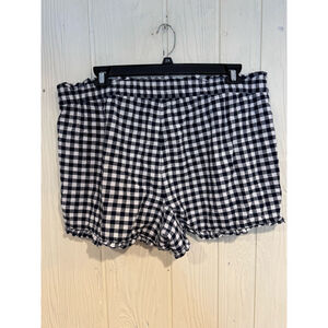 LOFT Outlet Gingham Shorts Black White High Rise XL